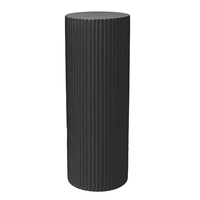 Fibreglass Ripple Plinth Round Matte Black Large