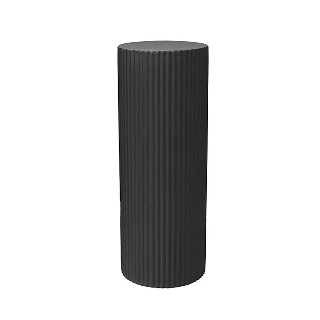 Fibreglass Ripple Plinth Round Matte Black Medium