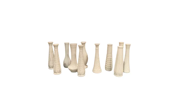 Assorted Milk Glass Bud Vases