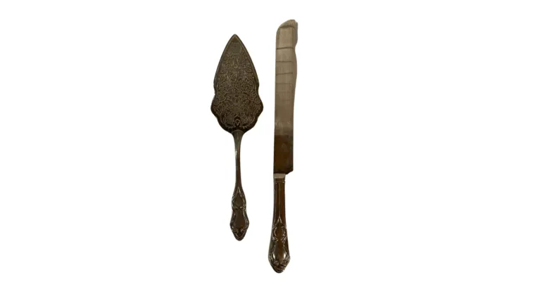 Silver Filigree Cake Serving Set with Smooth Edge