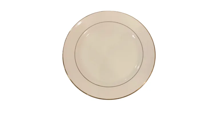 White Plate with Delicate Gold Trim - Dessert