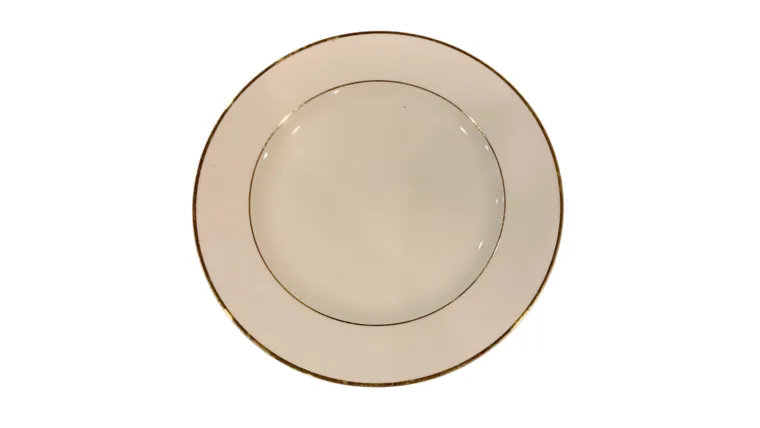 Cream Plate with Delicate Gold Trim - Dinner