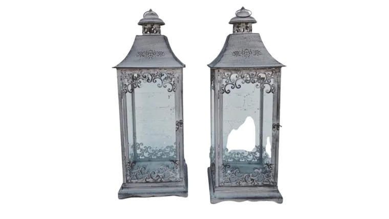 Large Grey Rustic Lantern