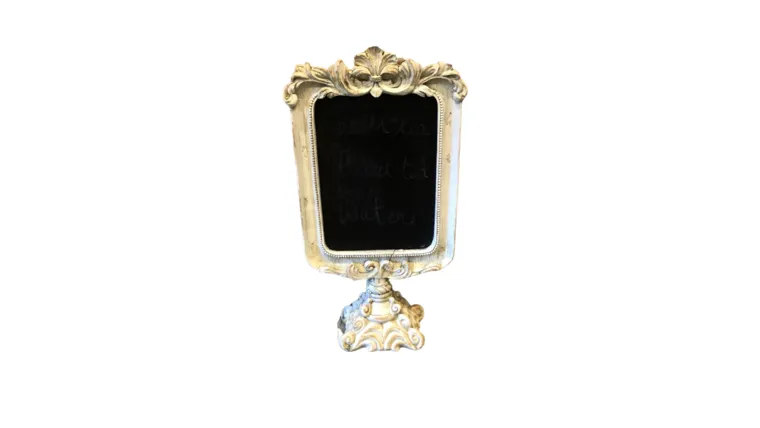 White Fleur de Lis Tabletop Chalkboard