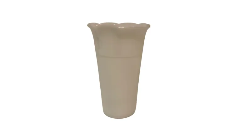 Milk Glass Vase with Petaled Edge