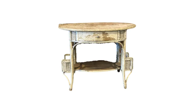 White Wicker Table