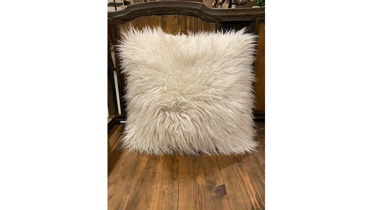 White Faux Fur Pillow