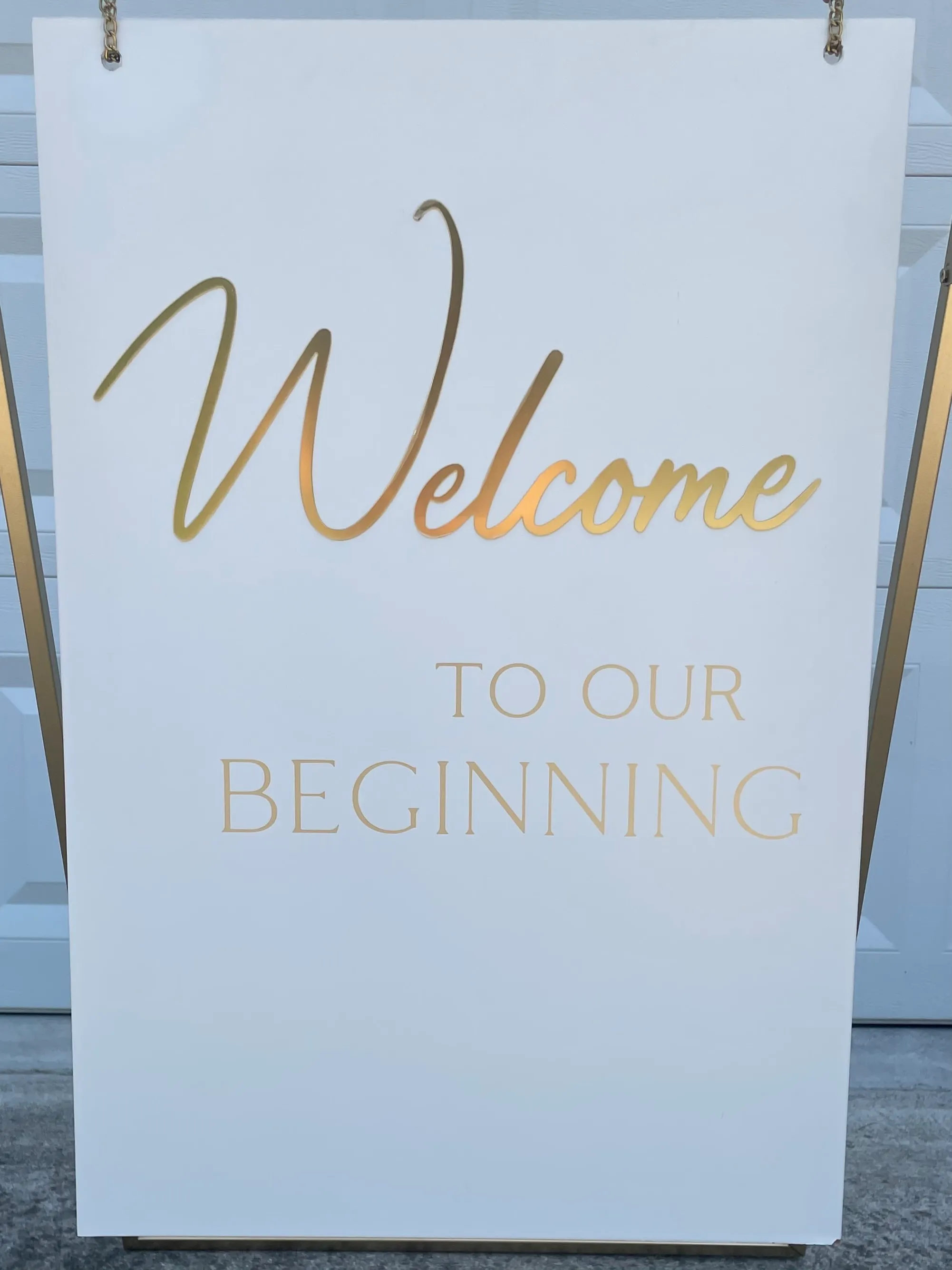 Welcome To Our Beginning Sign & No Stand