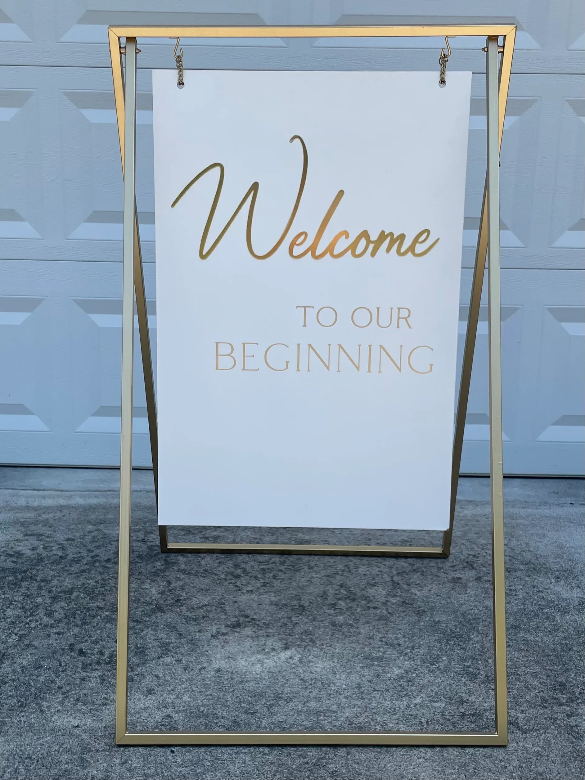 Welcome To Our Beginning Sign & Stand