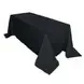 90"x132" Black Polyester Tablecloth