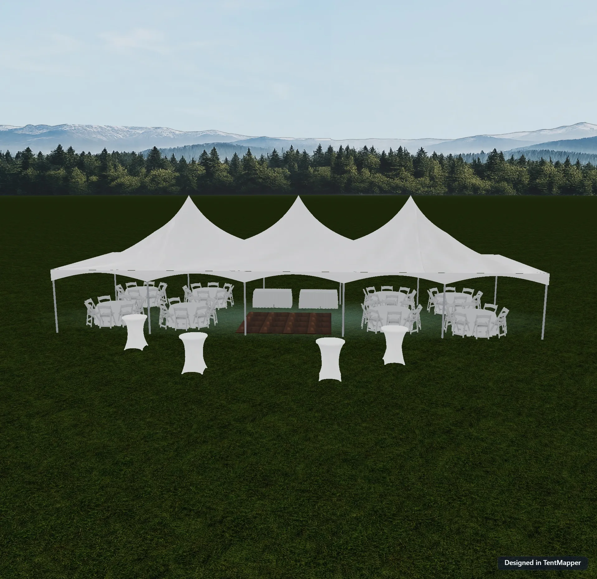 64-Person Backyard Wedding Package w/ Covered Dance Floor