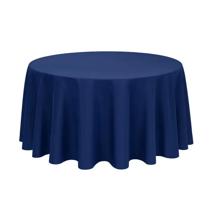120" Navy Polyester Tablecloth