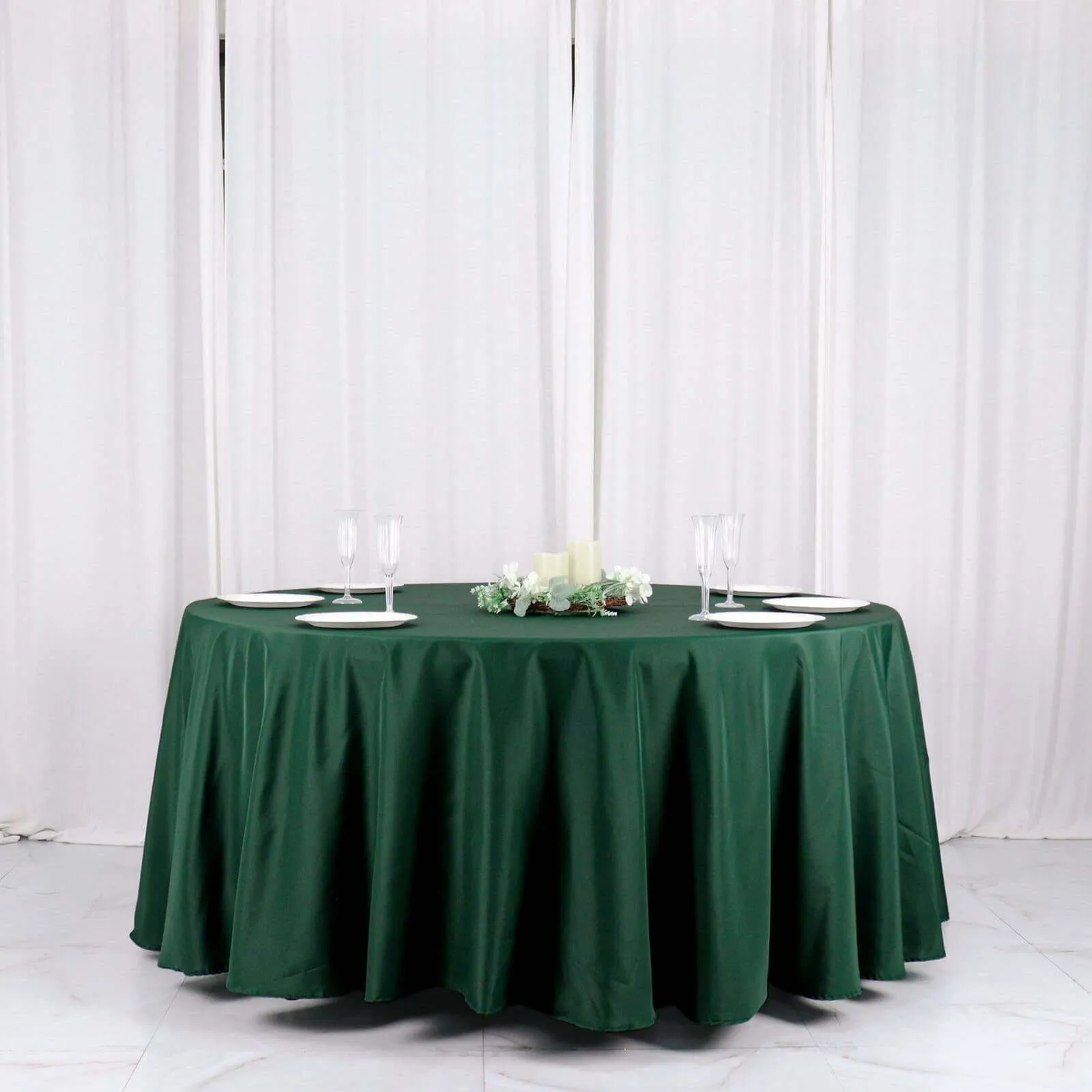 120" Hunter Green Polyester Tablecloth