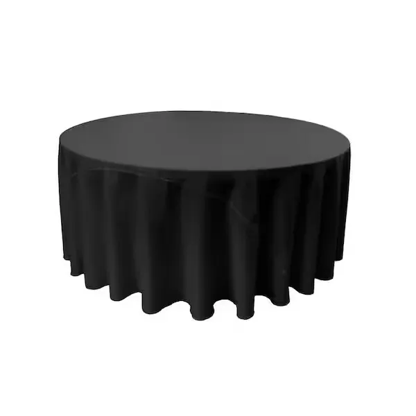 120" Black Polyester Tablecloth
