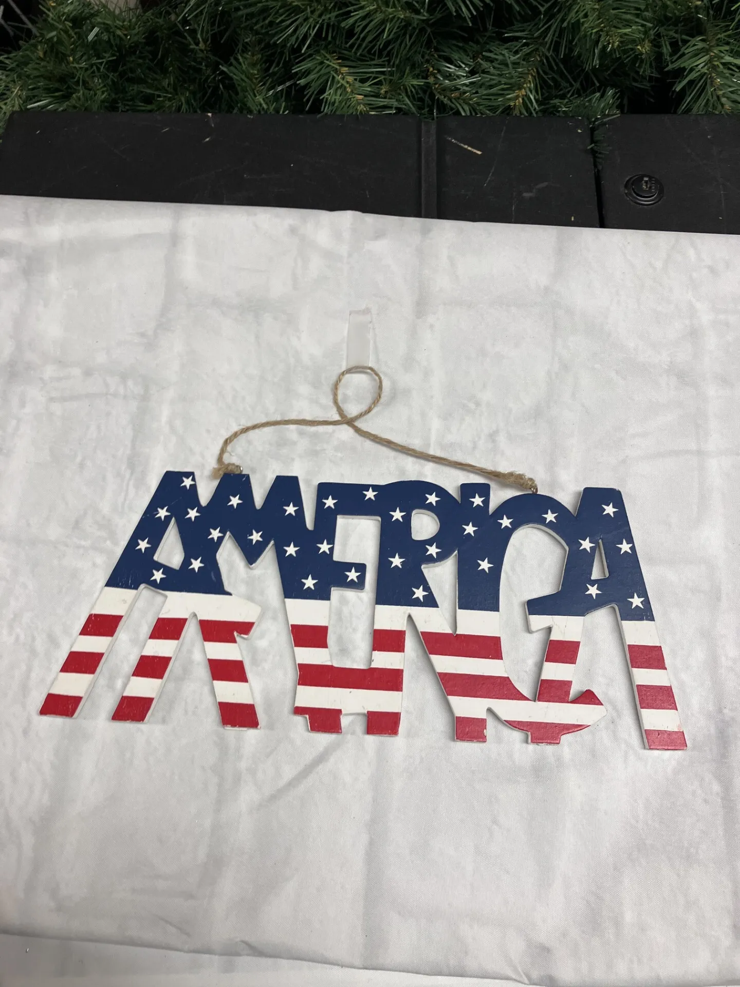 Wooden America Sign