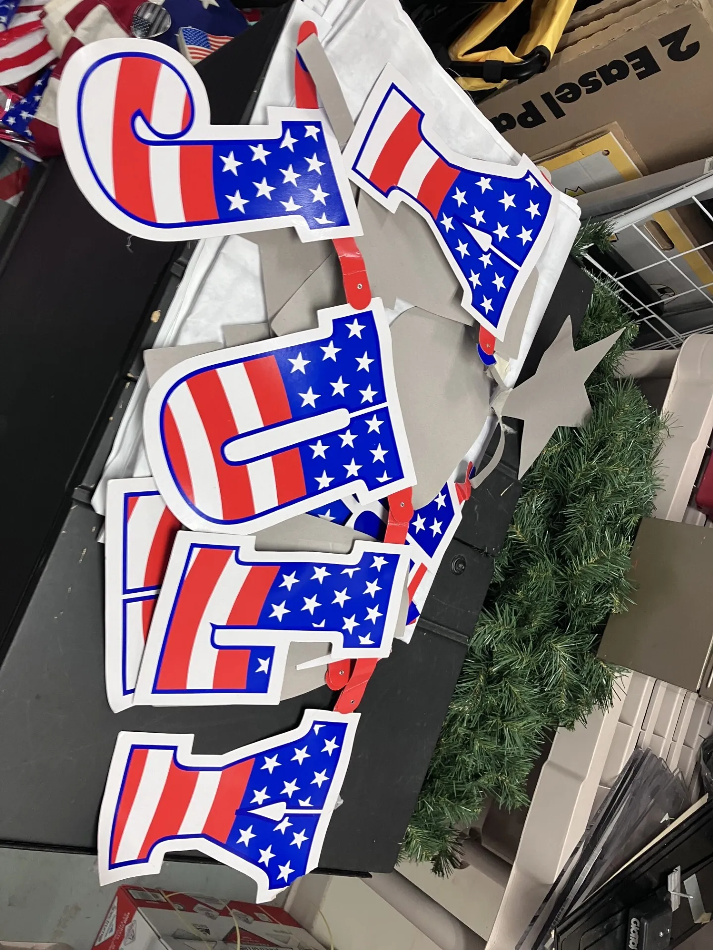 Cardboard Happy 4th of July Sign