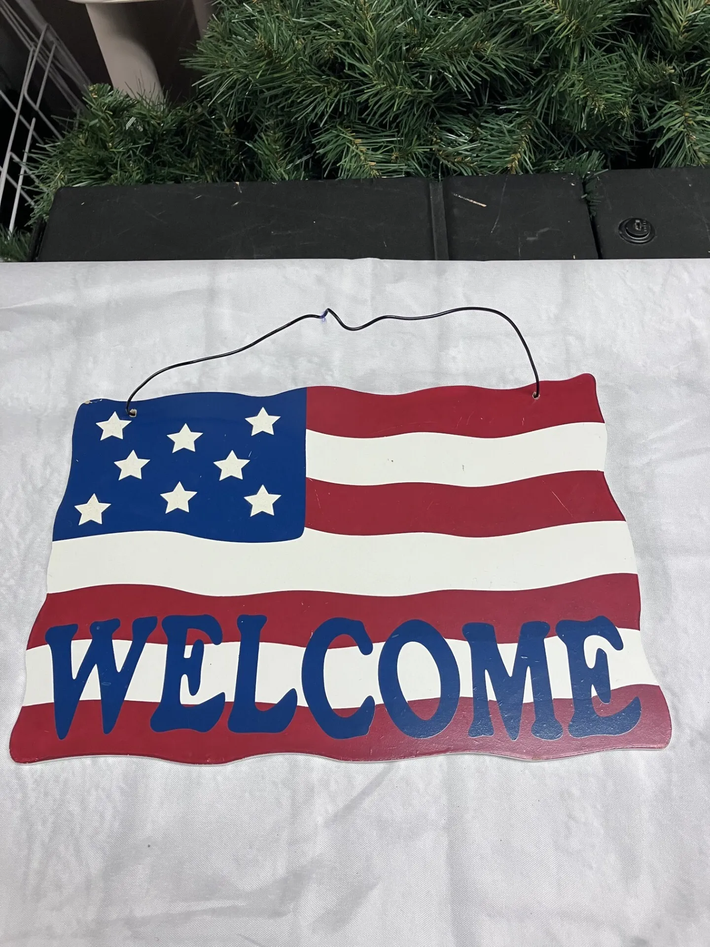 American Flag Welcome Sign
