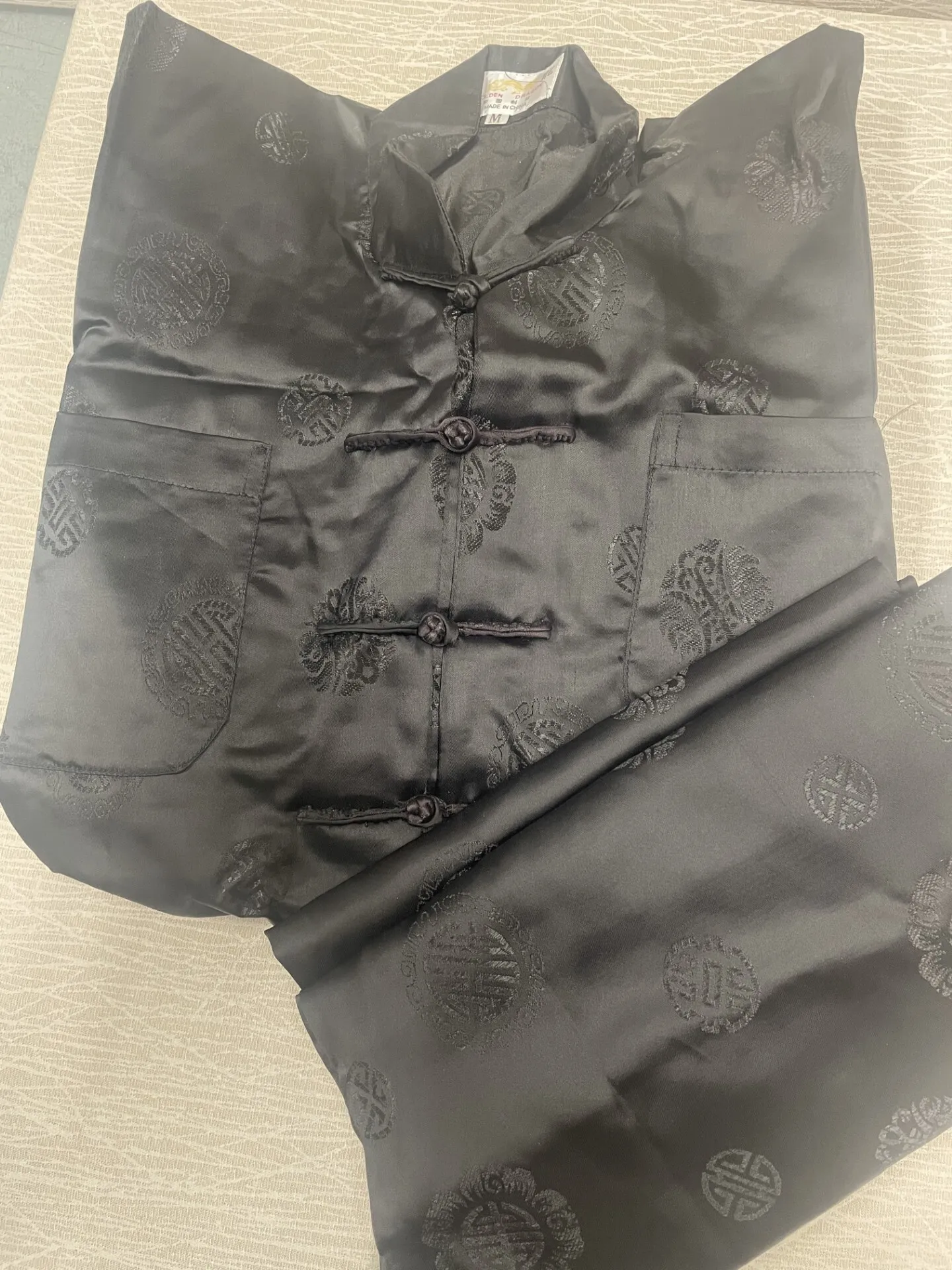 Traditional Chinese Black Shirt and Pants Set