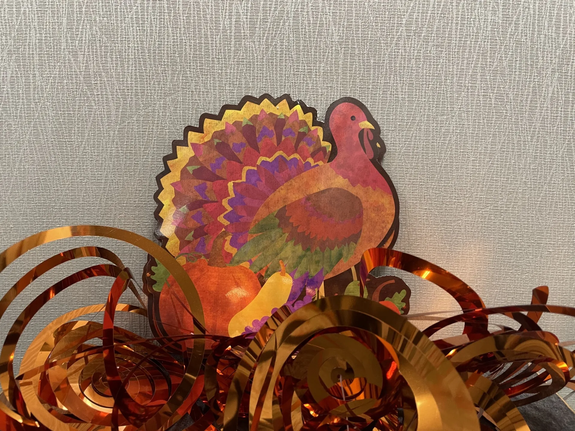 Turkey Cut Outs and Orange Ribbons