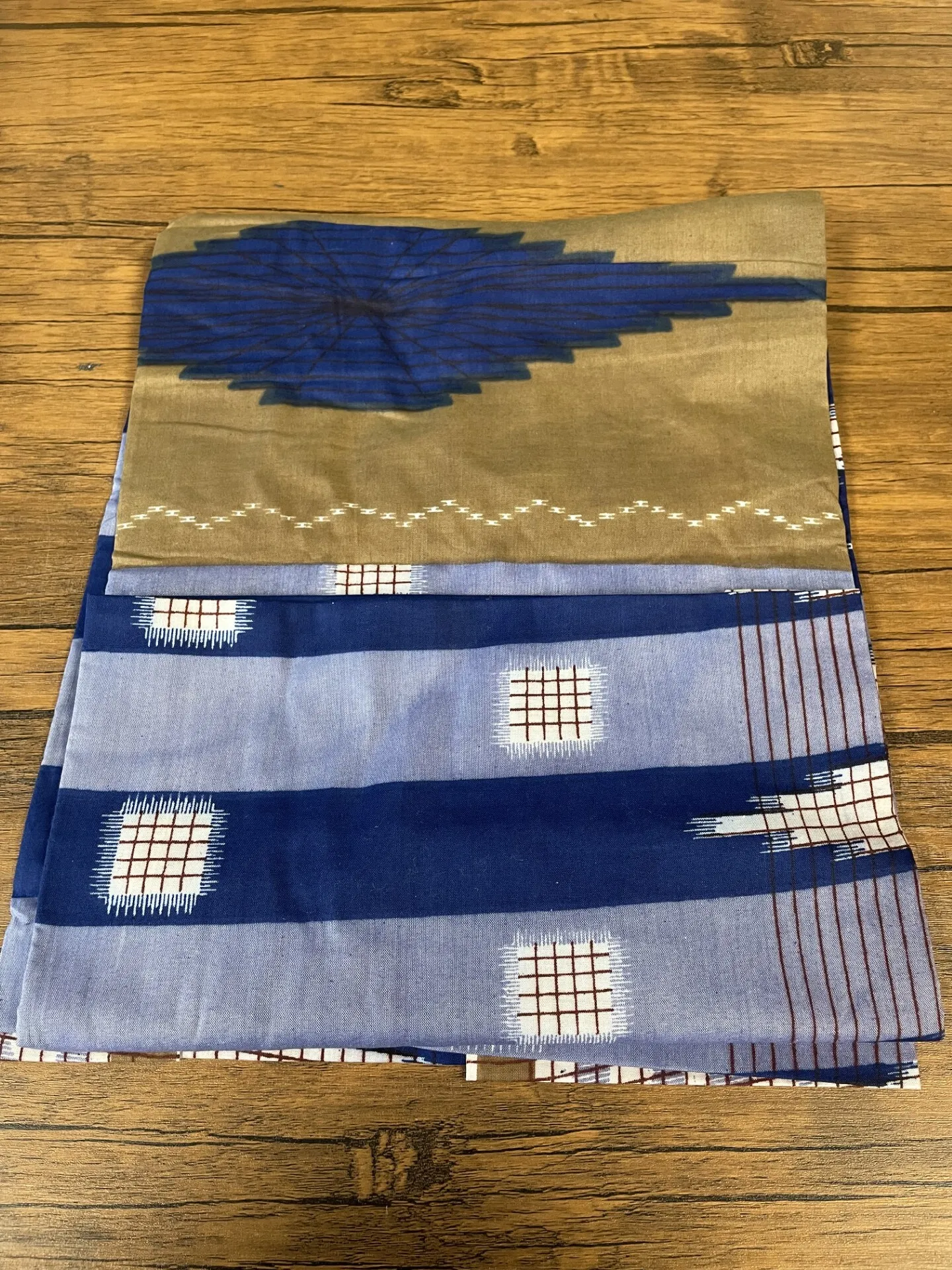 Baju Melayu Fabric Blue and Brown