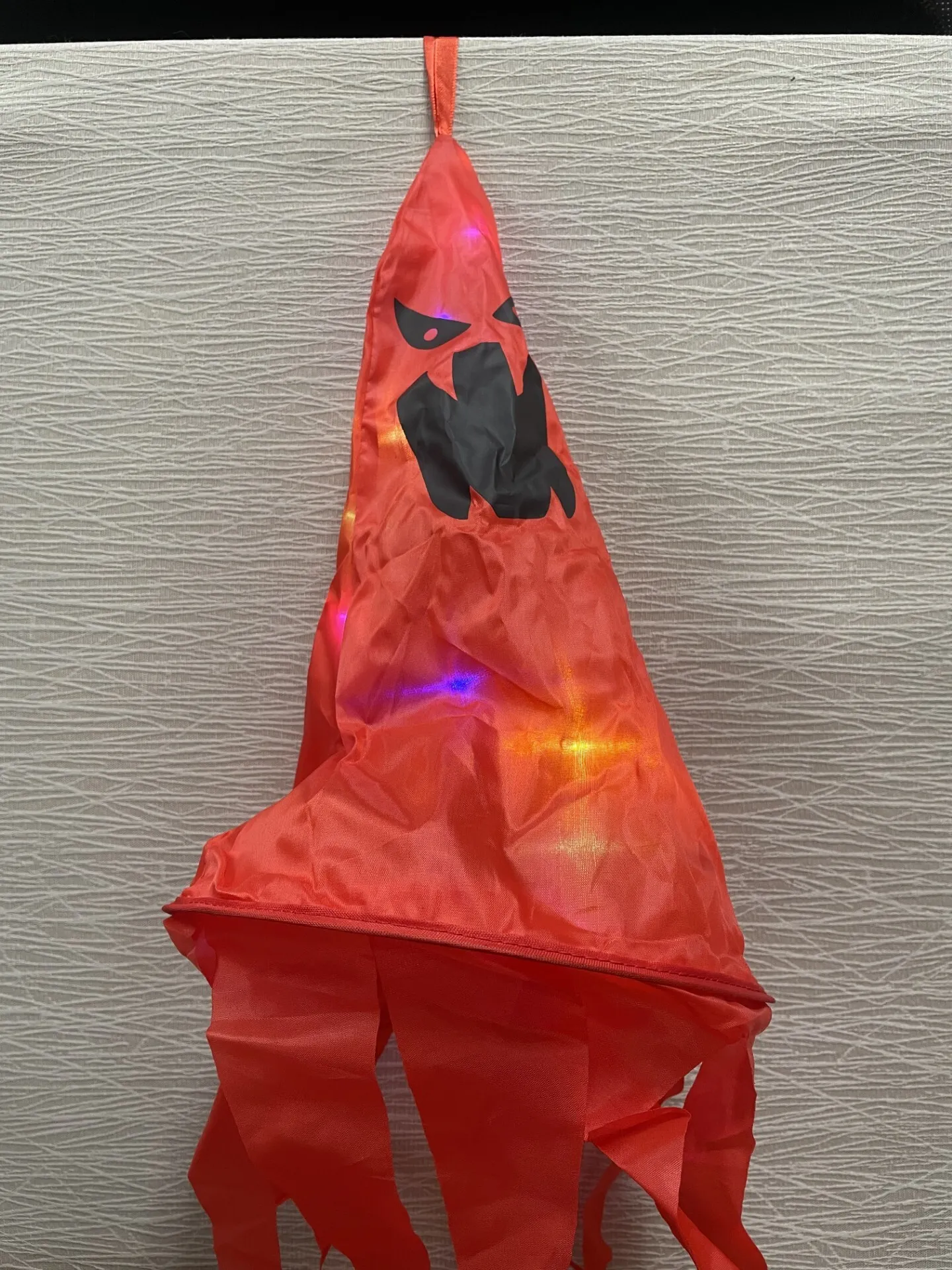 Hanging Jack-O-Latern with String Lights Multicolor