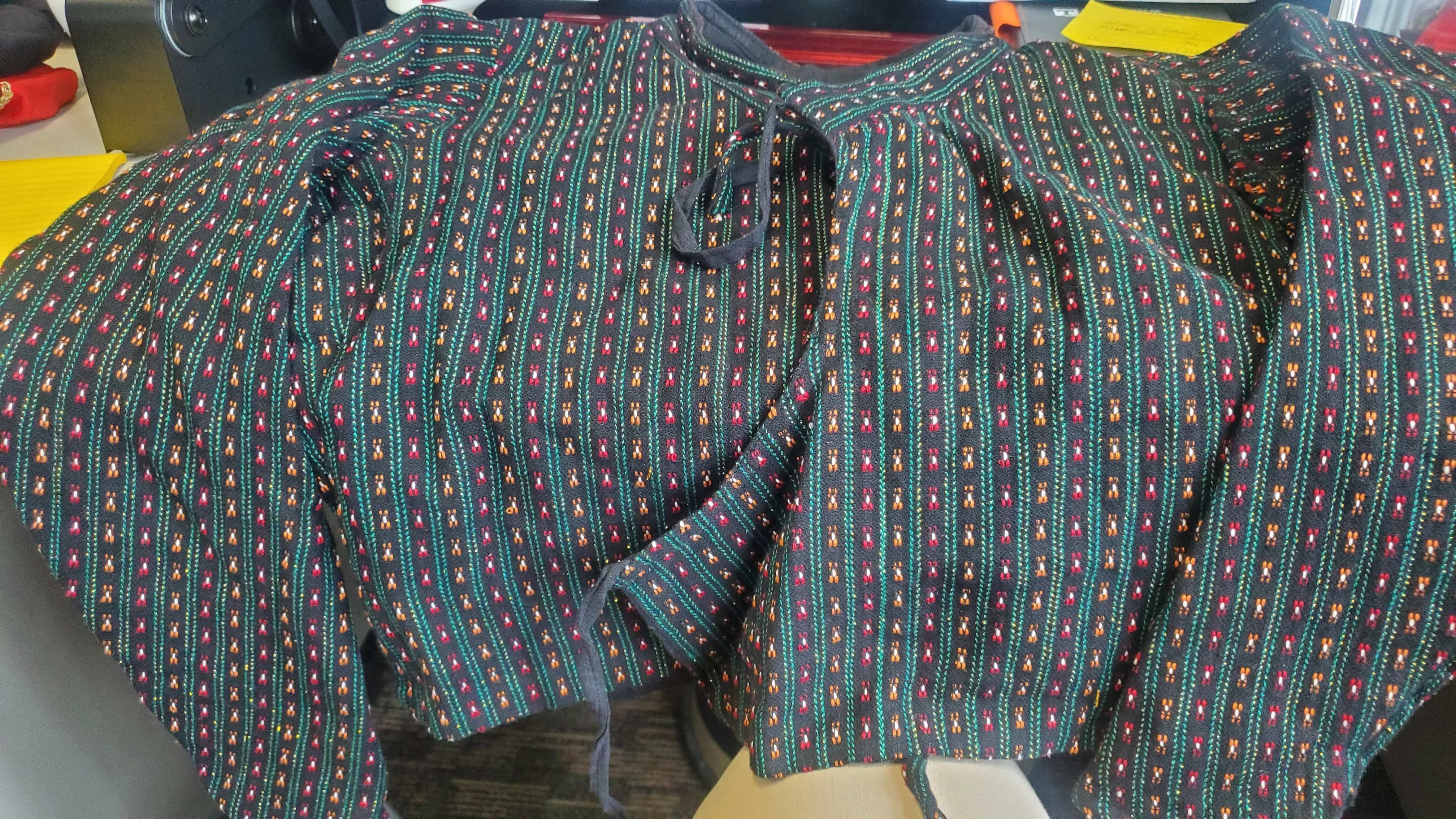 Bolero Jacket (Grey w/ Red, Green & Yellow)