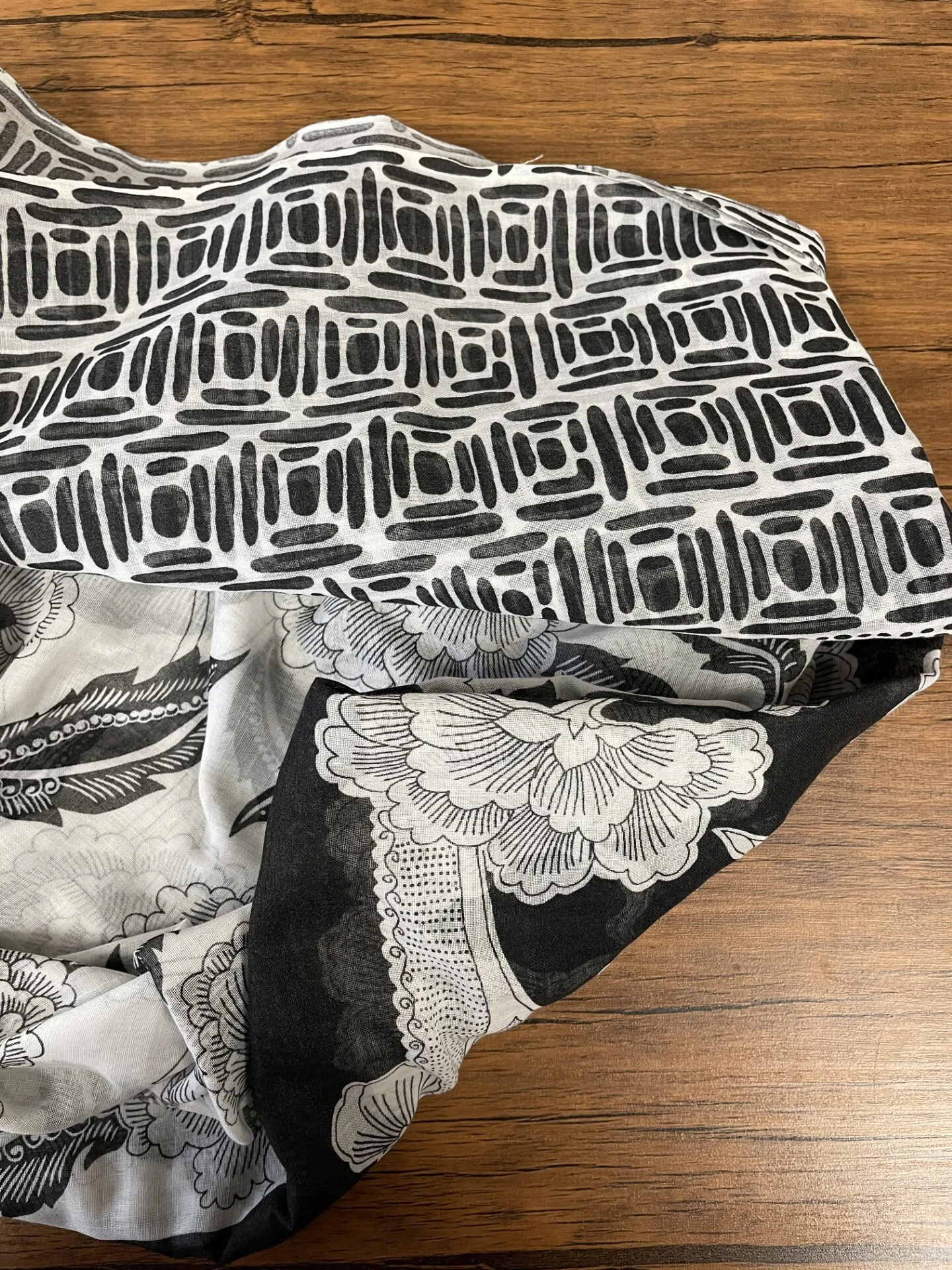 Black and White Printed Fabric