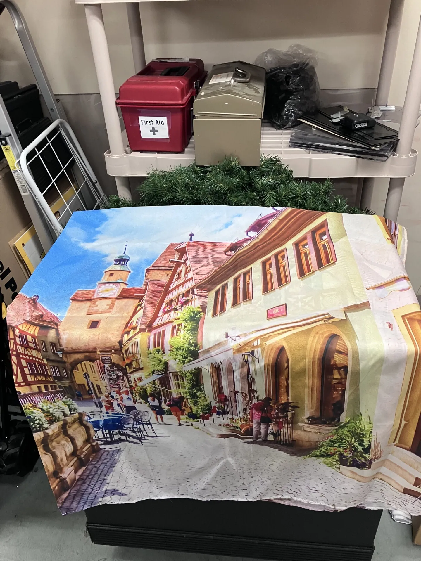 German Town Backdrop Flag