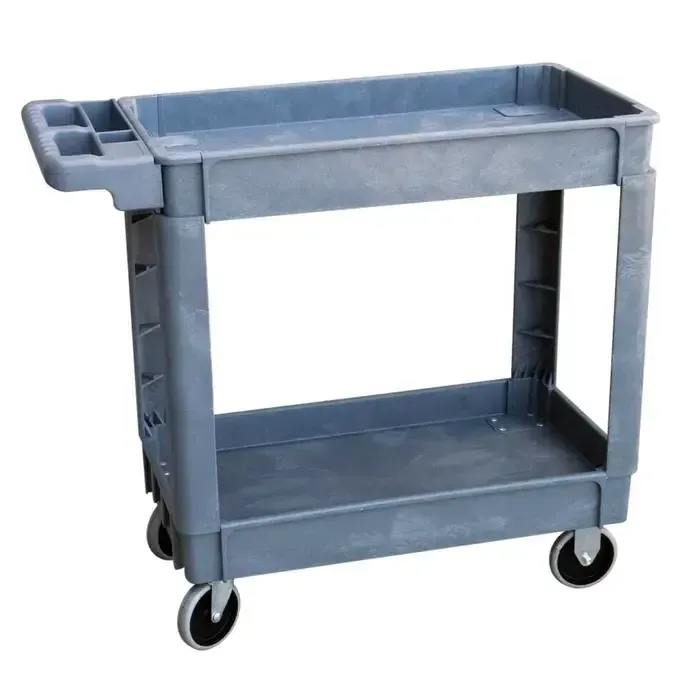 Grey trolley without shelf with wheels
