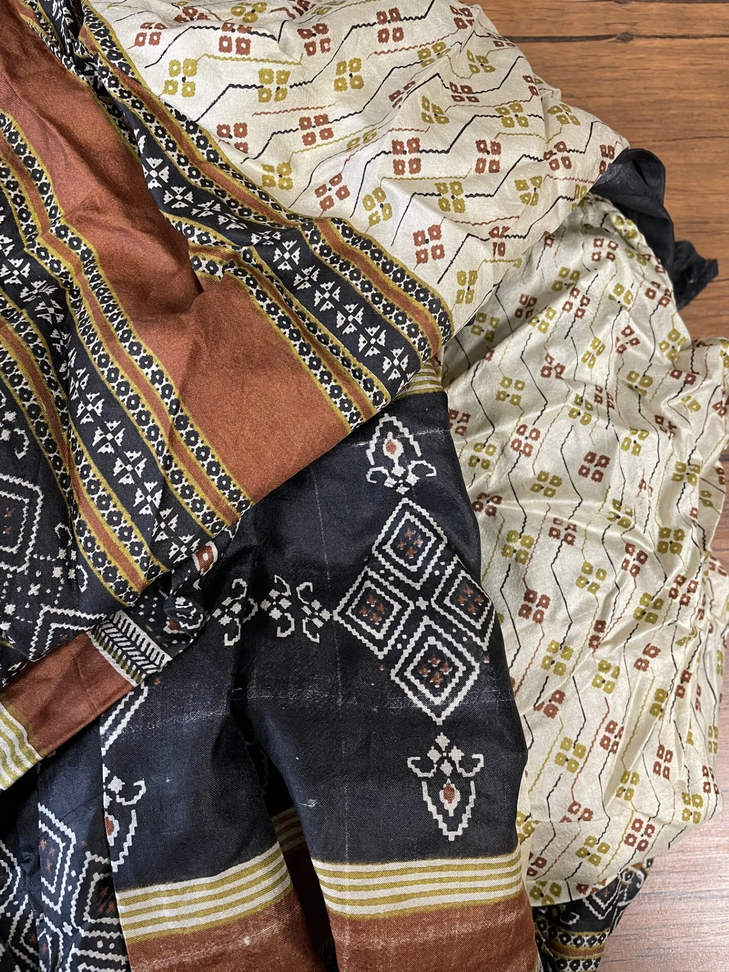 Multicolor Earth Tones Printed Fabric