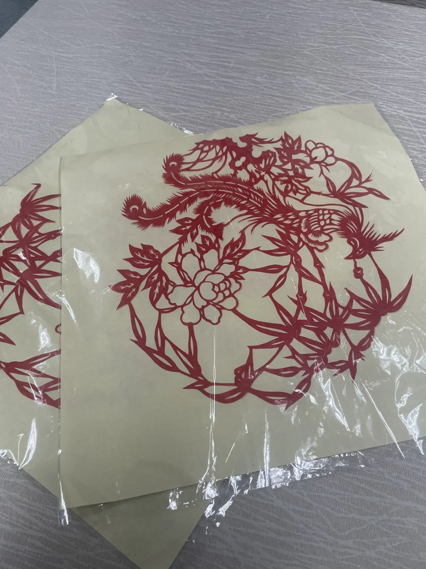 Thin Papers with Red Chinese Print