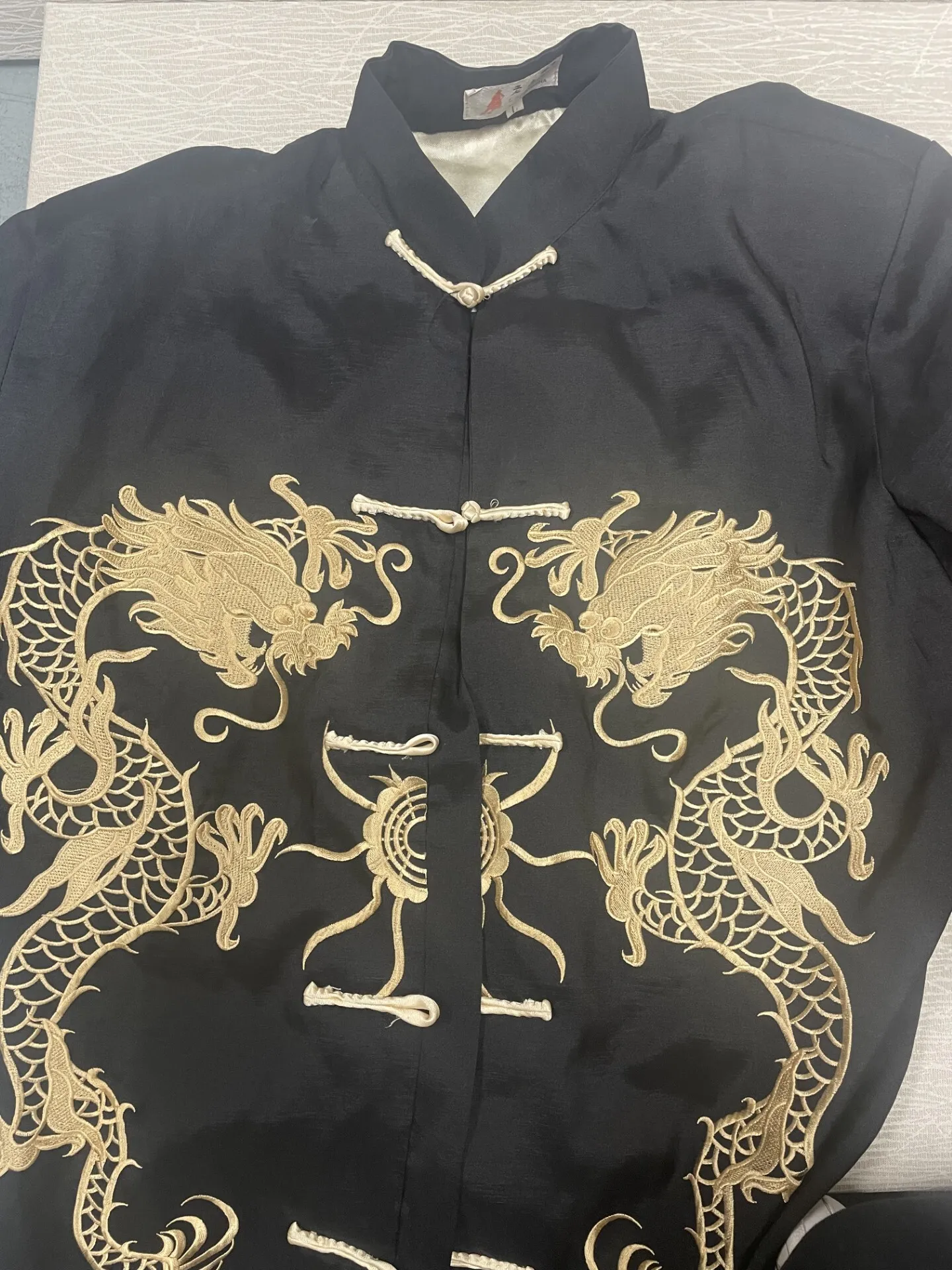 Traditional Black and Gold Dragon Top