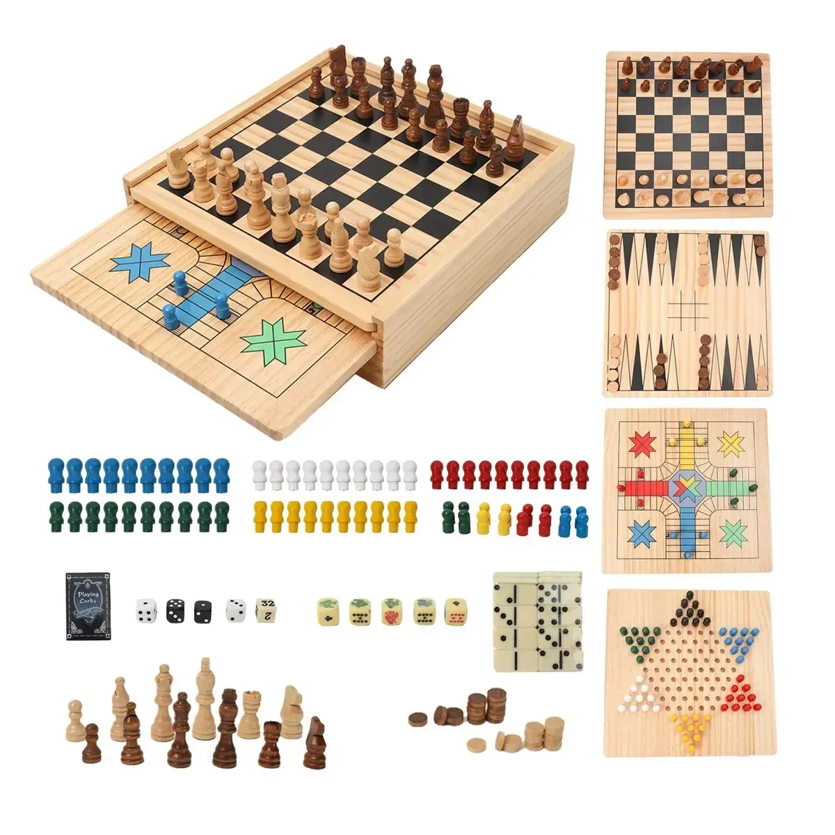 Boxed Chess, Checkers, Backgammon
