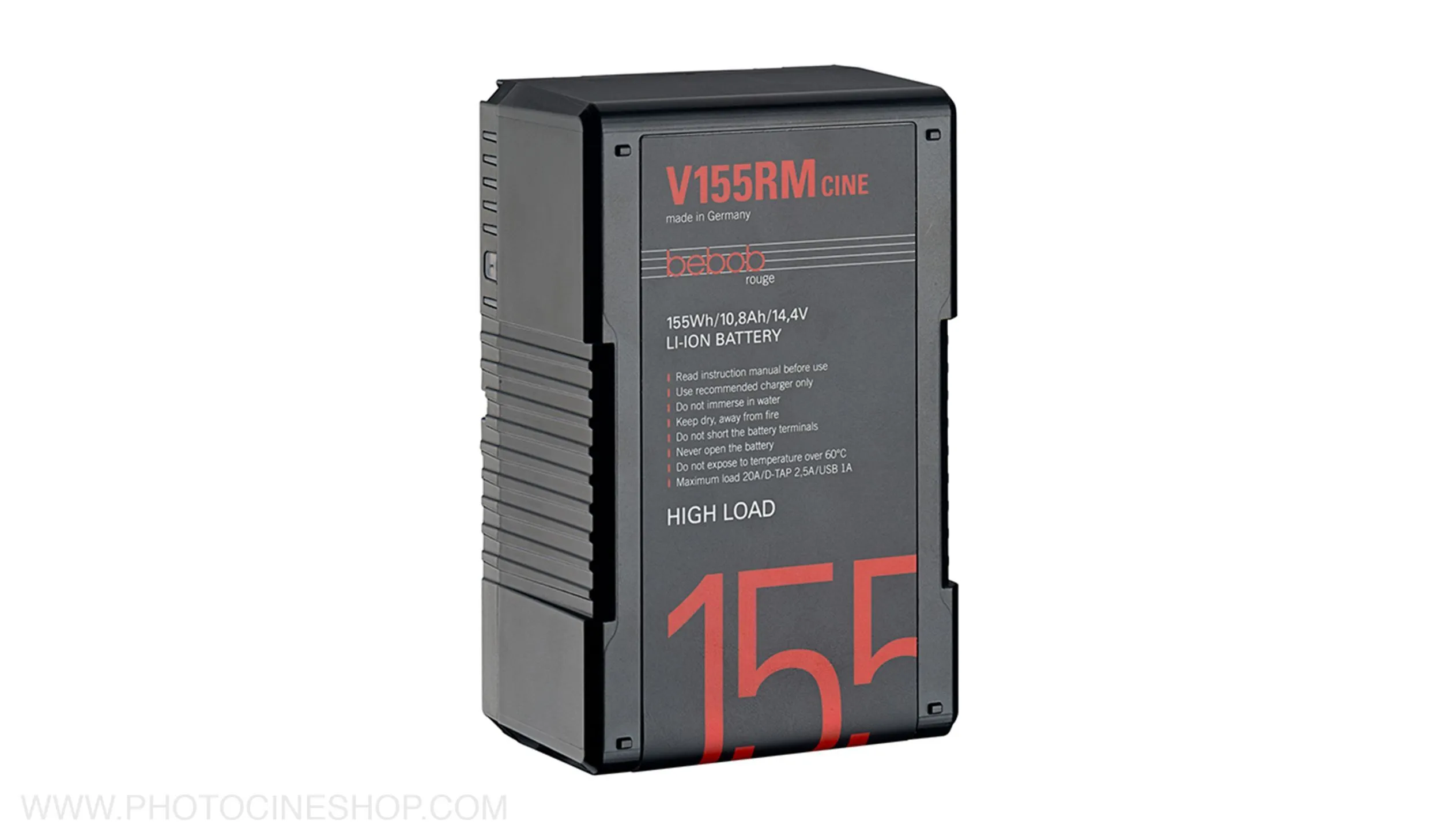 bebob V155RM-CINE V-Mount Li-Ion High Load battery 14.8V / 155Wh