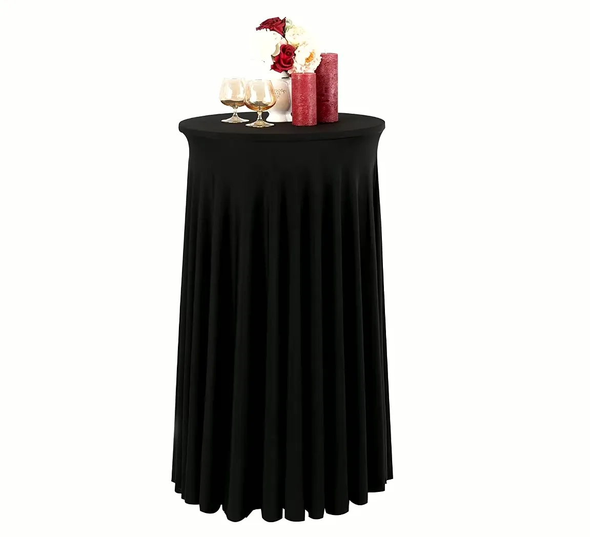 Table Spandex Skirt - Black - 24 inch 