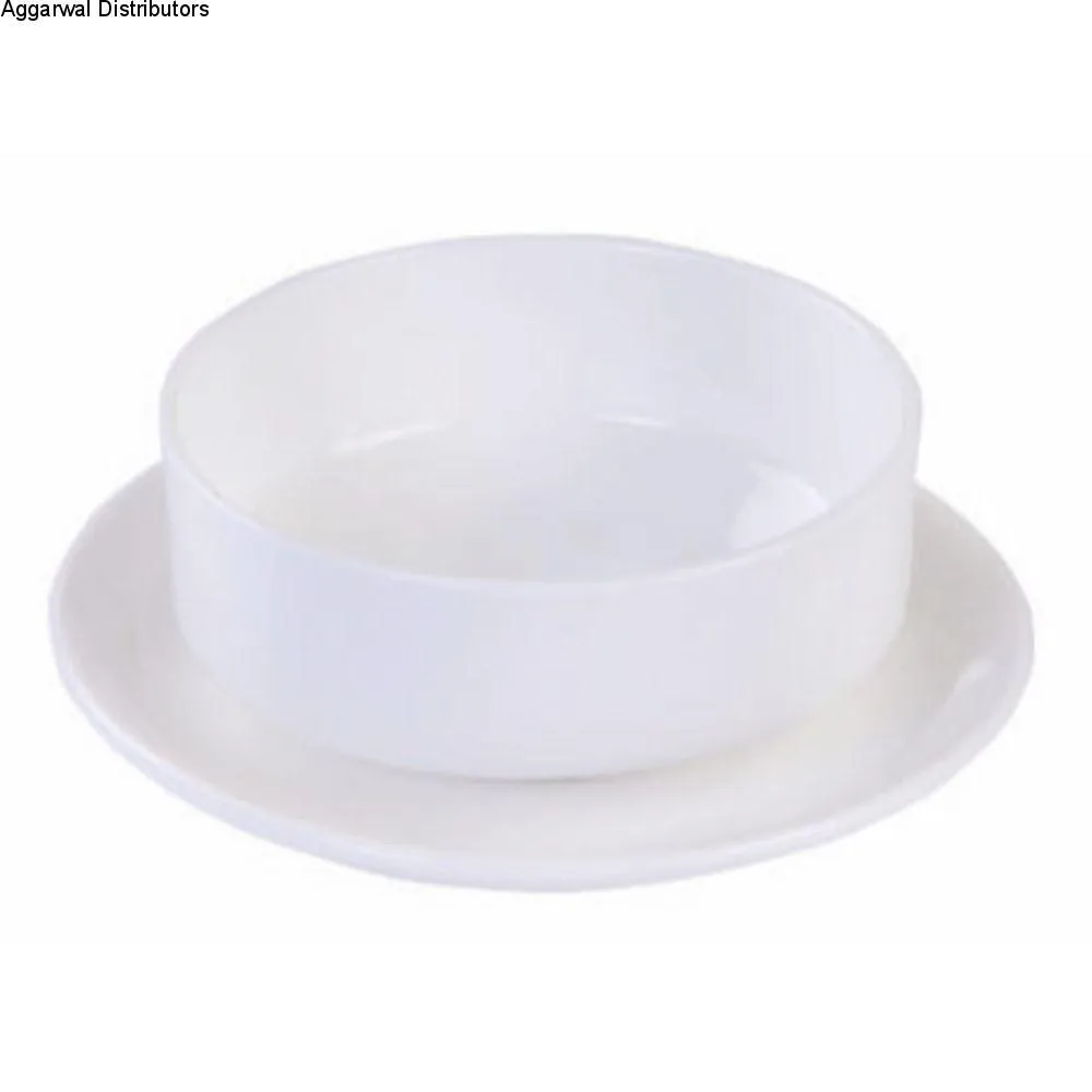 White Soup Bowl and Liner