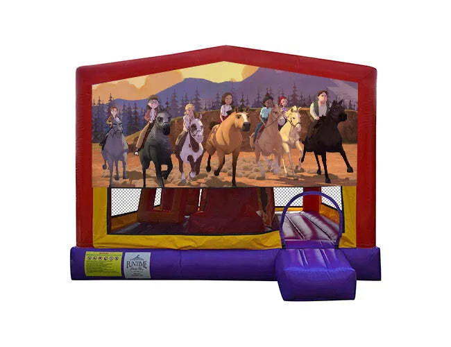 Dreamworks Spirit Extra Large Obstacle Combo Jumping Castle