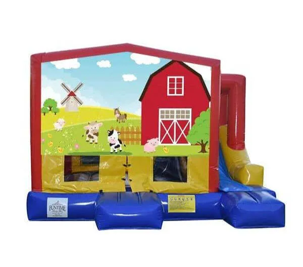 Farm Animals Small External Slide Jumping Castle