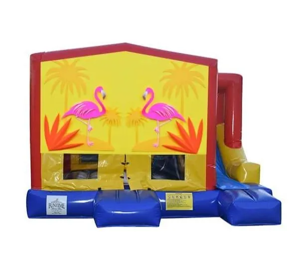 Flamingos Small External Slide Jumping Castle