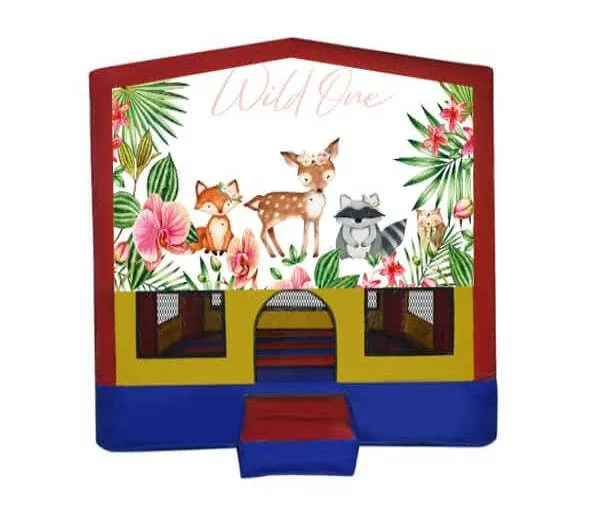 Forest - Wild One Small Square Jumping Castle