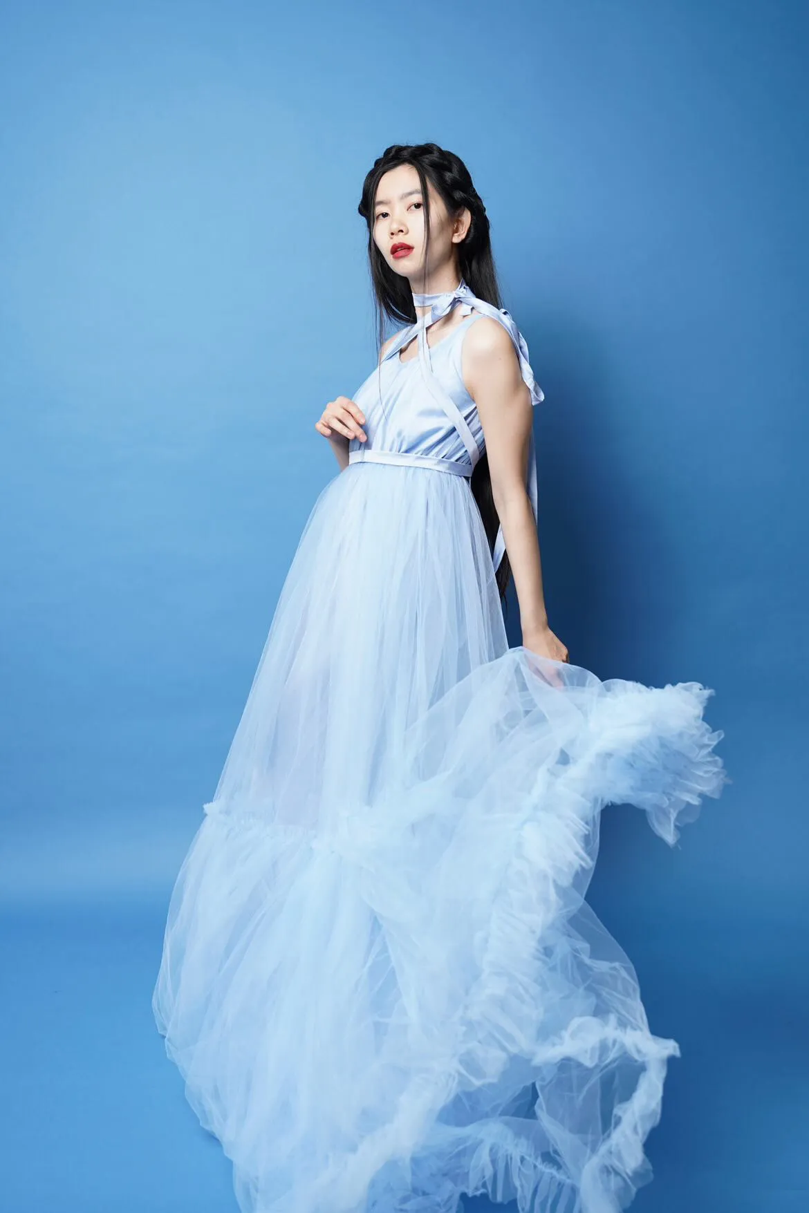 BLUE SPAGHETTI STRAPS 