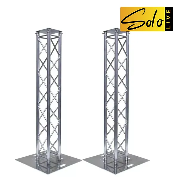 Hire - Pair of 2.5m aluminium DJ stand Bands Totem Truss with base plate