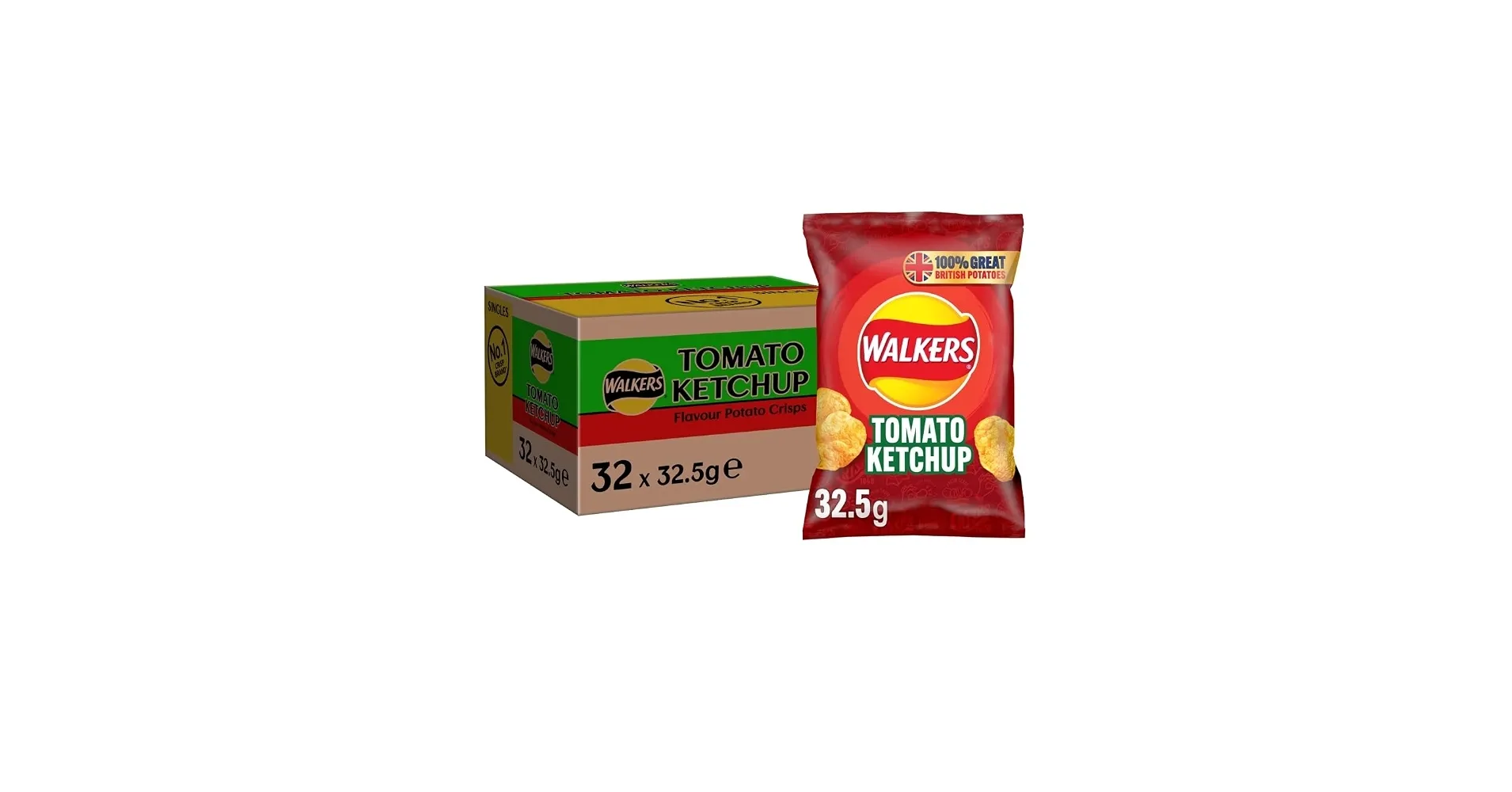 Walkers Crisps variety Box (66 Packs 25g 4x Flavours)