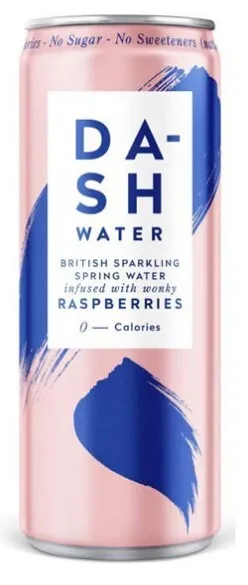 DASH Water Raspberry (330ml Can 12 Pack)
