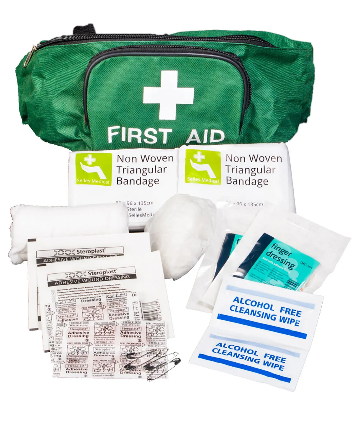 First Aid Kit Green Bag