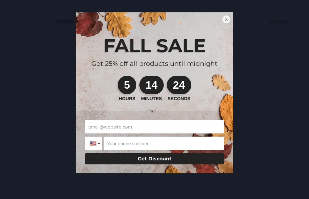 Fall season sale