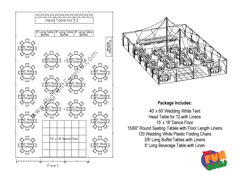 20 X 60 HIGH PEAK TENT BUNDLE-RECT. TABLES