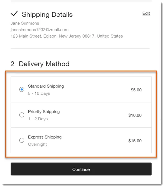 DELIVERY OPTIONS