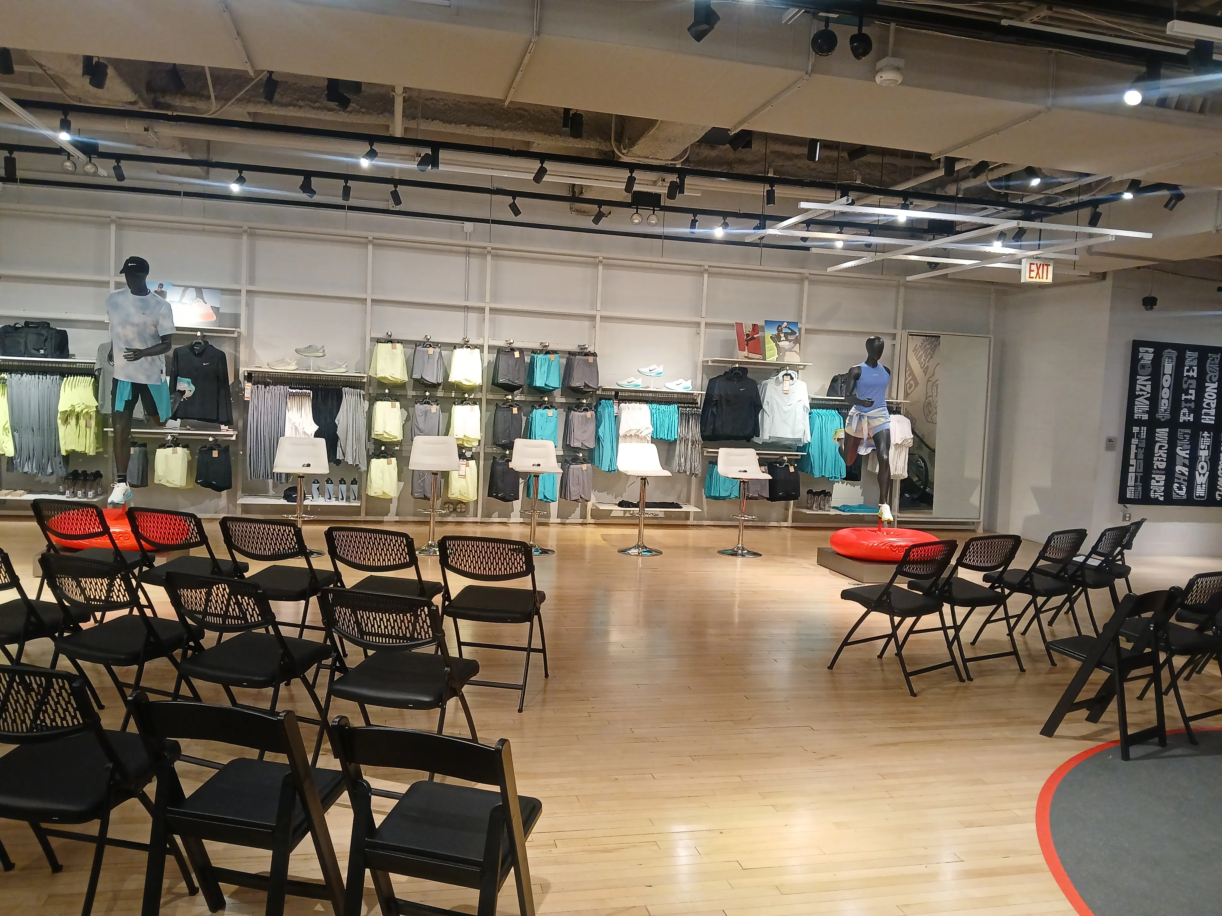 Black padded chairs with metal frame