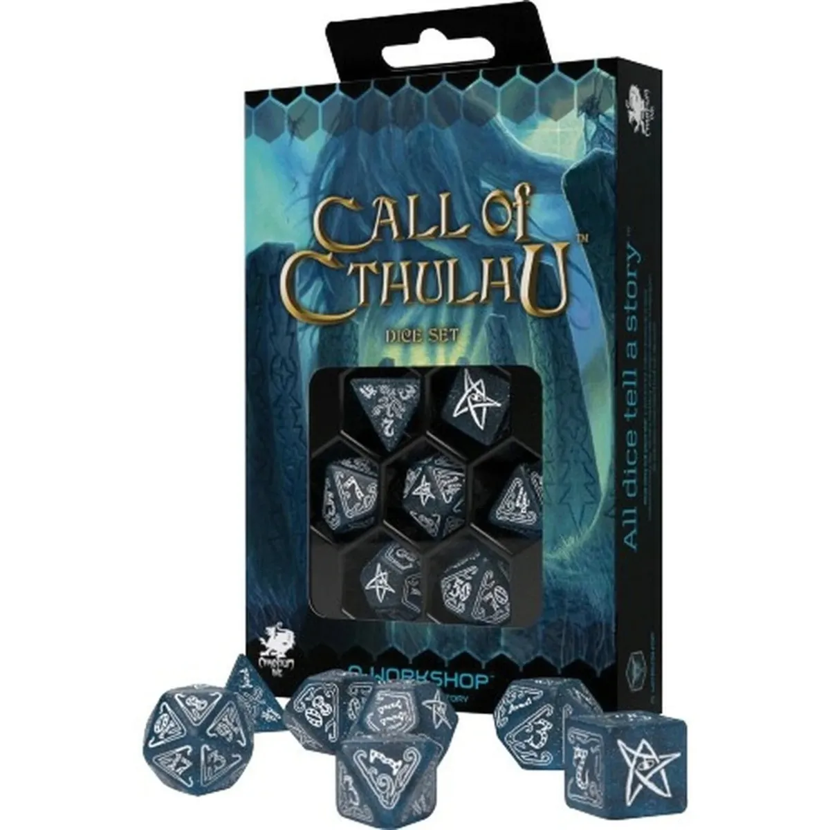 Call Of Cthulhu Abyssal And White Dice Set 7 (Q Workshop)